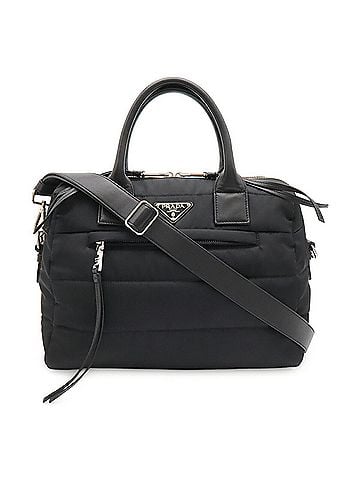 Prada PRADA Bomber Handbag/Shoulder Bag, Nylon and Leather, Black (NERO), Purchased from an overseas duty-free shop, Item No. 1BB024 (view 2)