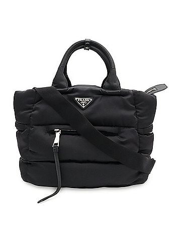 Prada PRADA Bomber Triangle Tote Bag Shoulder Nylon Leather NERO Black BN2632 (view 2)