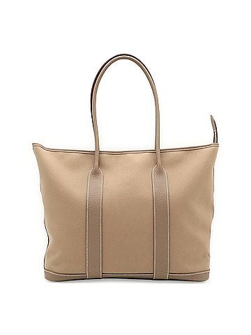 Hermès HERMES Garden Zip MM Tote Bag Shoulder Toile Officier Leather Etoupe Greige ?M Stamp (view 1)
