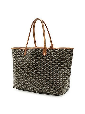 Goyard GOYARD Saint Louis PM Tote Bag/Shoulder Bag, Coated Canvas and Leather, Black/Brown (view 1)