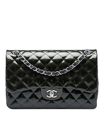 Chanel Jumbo Classic Striated Patent Double Flap (view 1)
