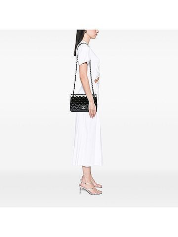 Chanel Jumbo Classic Striated Patent Double Flap (view 2)