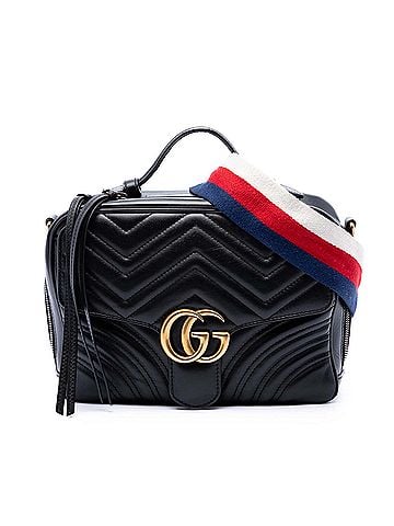 Gucci Small GG Marmont Matelasse Calfskin Top Handle Satchel (view 1)