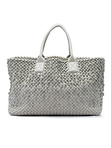 Bottega Veneta Limited Edition Medium Lambskin Intreccio Mist Spheres Cabat Tote (view 1)