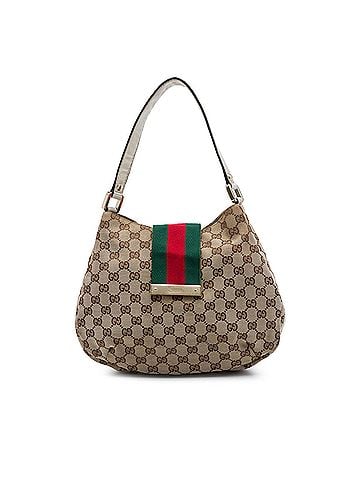 Gucci Medium GG Canvas New Ladies Web Hobo (view 1)