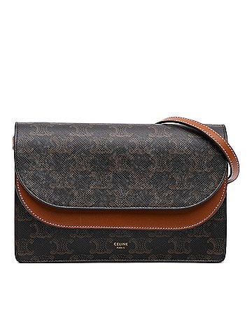 Céline Triomphe Coated Canvas Wallet On Strap (view 1)