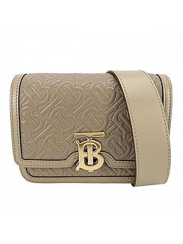 Burberry Burberry Women's Body Bag with TB Logo Monogram, Waist Bag, Shoulder Crossbody Leather, Beige, Gold Hardware (view 1)