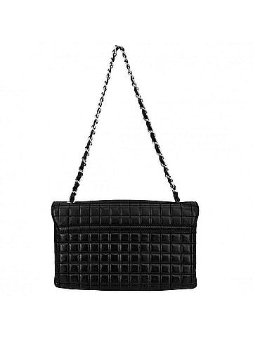Chanel Chanel Shoulder Bag for Women, Icon Chocolate Bar Mini Chain Bag, Coco Mark, Camellia, Lambskin, Black, Silver Hardware (view 2)