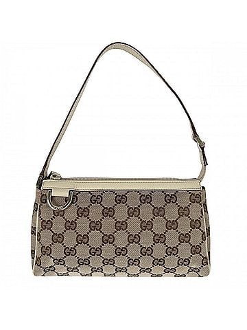 Gucci Gucci handbag for women, Abbey accessory pouch, small size, GUCCI 145750, GG canvas, leather, beige, gold hardware. (view 1)