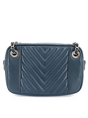 Chanel Chanel Shoulder Bag for Women, Coco Mark, Chain, Chevron Design, Bag, Crossbody Leather, Navy, Gold Hardware (view 2)