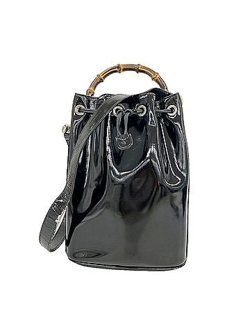 Gucci Gucci Bamboo Handbag 001 2865 1657 Patent Black Women's (view 1)