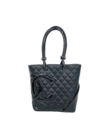 Chanel Chanel Cambon Leather Tote Bag, Black, Women's (view 1)