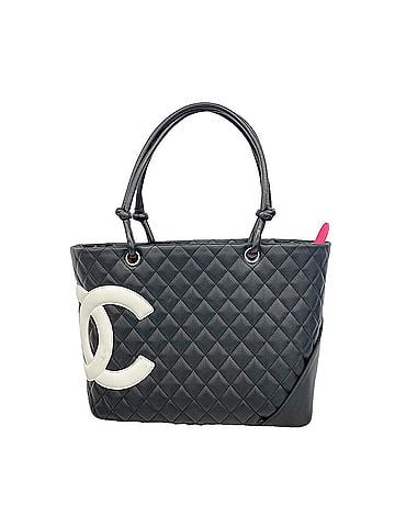 Chanel Chanel Cambon Leather Tote Bag, Black, Women's (view 1)