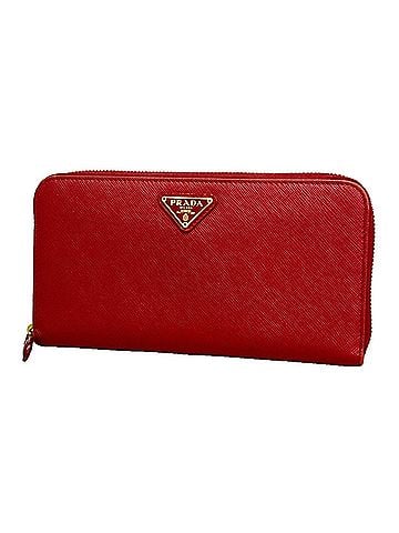 Prada Prada long wallet, Saffiano leather, red, women's. (view 1)