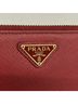 Prada 100% Leather Red Prada long wallet, Saffiano leather, red, women's. One size - photo 8