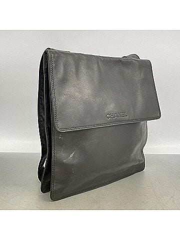 Chanel Chanel Shoulder Bag, Leather, Black, Women's (view 2)