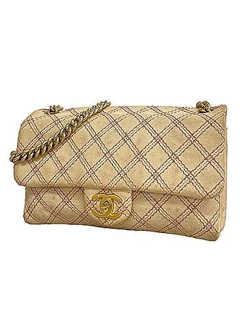 Chanel Chanel Shoulder Bag, Wild Stitch Chain Shoulder, Leather, Pink, Women's (view 1)