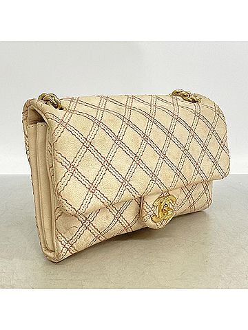 Chanel Chanel Shoulder Bag, Wild Stitch Chain Shoulder, Leather, Pink, Women's (view 2)