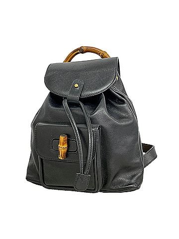 Gucci Gucci Bamboo Backpack (003 1705 0030) Leather, Black, Women's (view 1)
