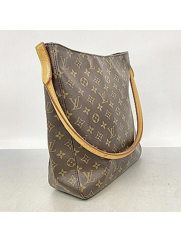 Louis Vuitton Louis Vuitton Monogram Looping GM Shoulder Bag M51145 Brown Women's (view 2)