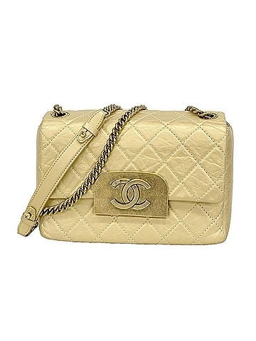 Chanel Chanel Matelassé Shoulder Bag, Double Chain, Lambskin, Gold, Women's (view 1)