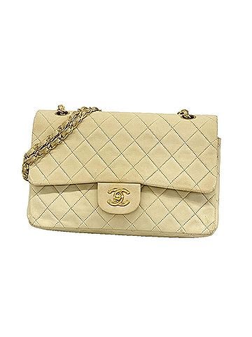 Chanel Chanel Matelassé Shoulder Bag, Double Flap, Chain, Lambskin, Beige, Women's (view 1)
