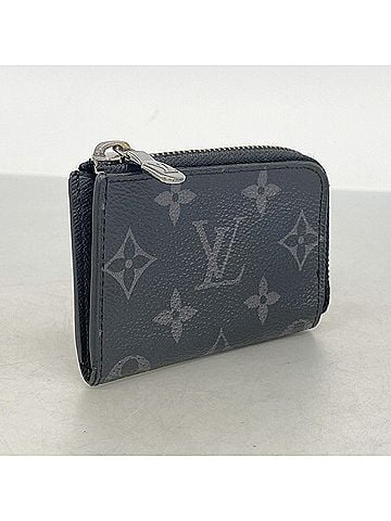 Louis Vuitton Louis Vuitton Wallet/Coin Case Monogram Eclipse Portemonnaie Jour M63536 Black Men's (view 2)