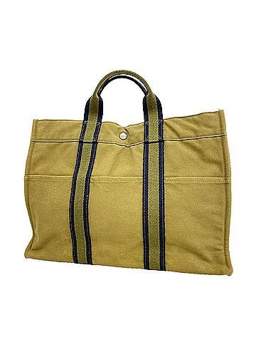 Hermès Hermes Fourre-Tout MM Canvas Tote Bag, Khaki, Women's (view 1)