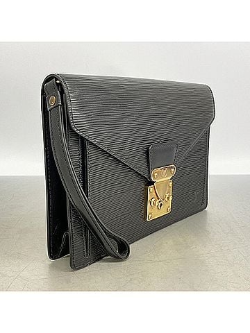 Louis Vuitton Louis Vuitton Epi Leather Clutch Bag, Pochette Sellier Dragonne, M52612, Noir (Women's) (view 2)