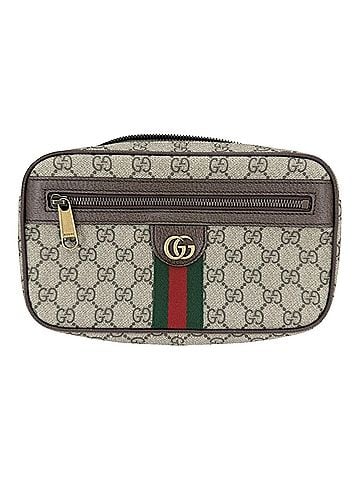 Gucci Gucci Ophidia Body Bag for Men, Sherry Line, 574796, GG Supreme Canvas, Leather, Beige, Brown, Gold Hardware (view 1)