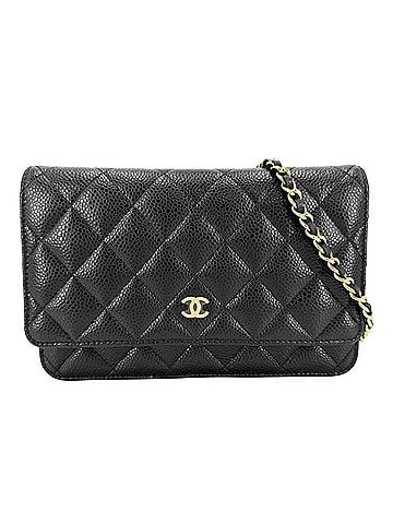 Chanel Chanel Chain Wallet for Women, Matelassé Coco Mark Shoulder Bag, Turnlock Closure, Crossbody CHANEL Caviar Leather, Black, Gold Hardware (view 1)
