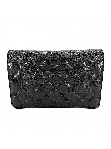 Chanel Chanel Chain Wallet for Women, Matelassé Coco Mark Shoulder Bag, Turnlock Closure, Crossbody CHANEL Caviar Leather, Black, Gold Hardware (view 2)