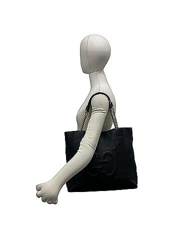 Gucci GUCCI GG Logo Leather Chain Tote Bag Semi-Shoulder Black 16130 (view 2)