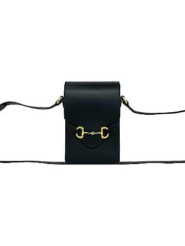 Gucci GUCCI Horsebit Hardware Leather Mini Shoulder Bag Pouch Crossbody Black 46572 (view 1)