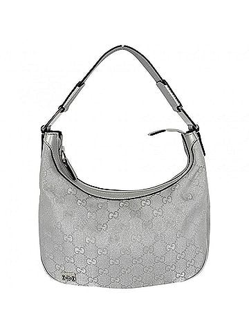 Gucci Gucci Small Web Pop Hobo Handbag for Women, GUCCI 263757, GG Plus Leather, Silver, Silver Hardware (view 1)