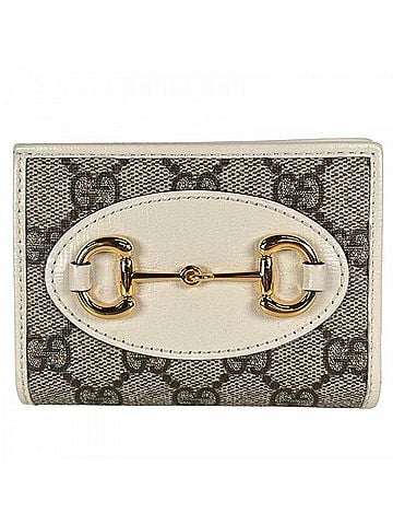 Gucci Gucci bi-fold wallet for women, GUCCI GG canvas, brown, gold hardware. (view 1)