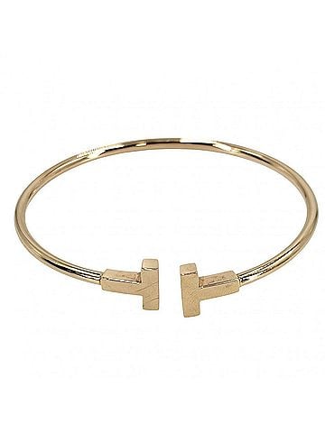 Tiffany & Co. Tiffany &amp; Co. Women's Bangle, T Wire Bracelet, Accessory, Jewelry, Au750 18K Pink Gold, Approx. 8.6g (view 1)