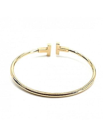 Tiffany & Co. Tiffany &amp; Co. Women's Bangle, T Wire Bracelet, Accessory, Jewelry, Au750 18K Pink Gold, Approx. 8.6g (view 2)