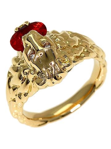 Gucci Gucci Lion Head Fire Opal Ring #11, 18K Yellow Gold, Women's. (view 2)