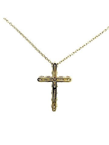 Tiffany & Co. Tiffany &amp; Co. Women's Necklace, Jewelry, Accessory, Cross Pendant, Small, 18K Yellow Gold (Au750), 0.42ct Diamond, Approx. 2.6g (view 2)