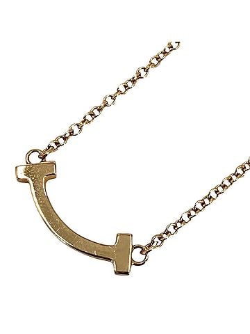Tiffany & Co. Tiffany &amp; Co. T Smile Mini Pendant Necklace for Women, Adjustable, 18K Pink Gold (Au750), Approx. 2.3g (view 1)