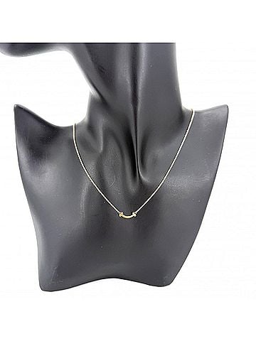 Tiffany & Co. Tiffany &amp; Co. T Smile Mini Pendant Necklace for Women, Adjustable, 18K Pink Gold (Au750), Approx. 2.3g (view 2)