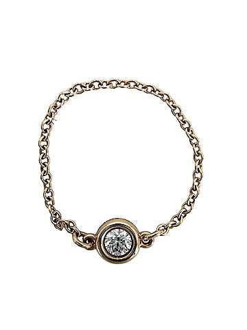 Tiffany & Co. Tiffany &amp; Co. Women's Elsa Peretti By the Yard Ring, Jewelry Accessory, 18K Pink Gold (Au750), Diamond, Approx. 0.5g (view 1)