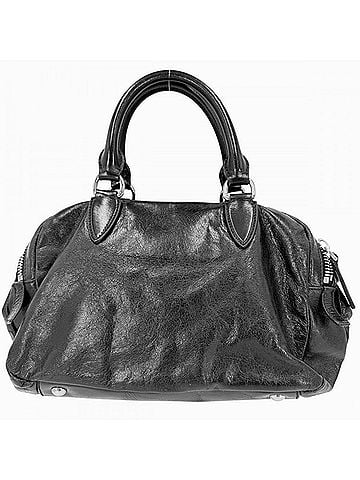 Miu Miu Miu Miu Miu handbag for women, logo design, MIUMIU RN0509, leather, black, silver hardware. (view 2)