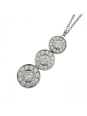 Tiffany & Co. Tiffany &amp; Co. Women's Triple Drop Circlet Necklace, Platinum 950, Diamond, Approx. 4.5g (view 1)