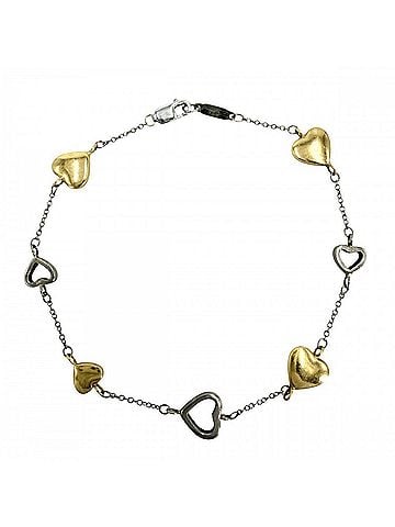 Tiffany & Co. Tiffany &amp; Co. Women's Bracelet, Multi-Heart Design, 18K Yellow Gold (YG) White (Au750), Approx. 7.9g (view 1)