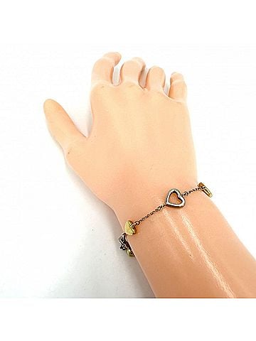 Tiffany & Co. Tiffany &amp; Co. Women's Bracelet, Multi-Heart Design, 18K Yellow Gold (YG) White (Au750), Approx. 7.9g (view 2)