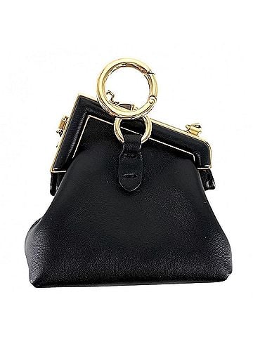 Fendi Fendi Nano First Charm Chain Shoulder Mini Bag for Women, FENDI 7AS051, Leather, Black, Gold Hardware (view 2)