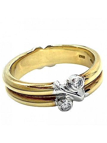 Tiffany & Co. Tiffany &amp; Co. Women's Signature Ring, Au750, 18K Yellow Gold (YG/WG), Diamond, Approx. 6.5g (view 1)
