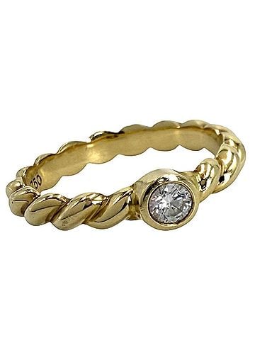Tiffany & Co. Tiffany &amp; Co. Women's Twist Ring, Jewelry Accessory, Au750 18K Yellow Gold, Diamond, Approx. 3.0g (view 1)